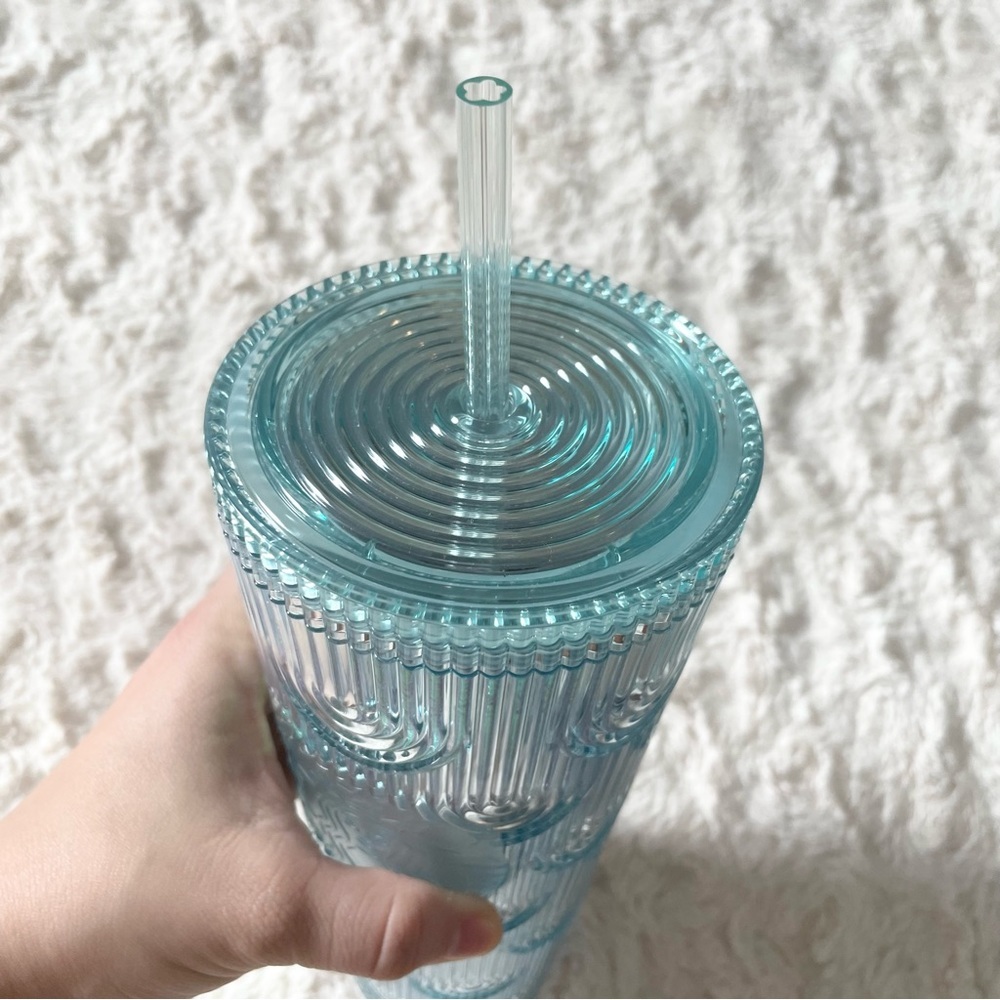 NWT STARBUCKS Rare Mermaid Scale Iridescent Cold Cup Tumbler 24oz Venti 2022 - Picture 4 of 6